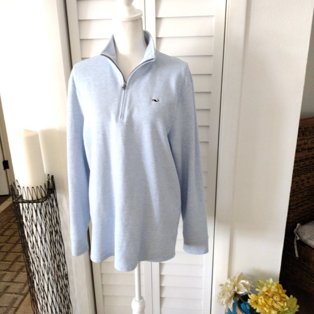 Vineyard Vines Men’s Performance Saltwater Quarter-Zip Pullover Sweater Blue M